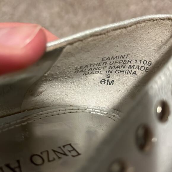 Enzo Angiolini Silver Studded Open Toe Stilettos - Picture 12 of 13